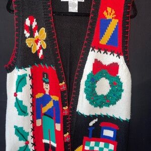 Colorful Holiday Knit Vest